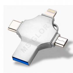 USB Флеш-накопитель YDISK 4 в 1 для Iphone, Android, Windows  128ГБ USB 3.0